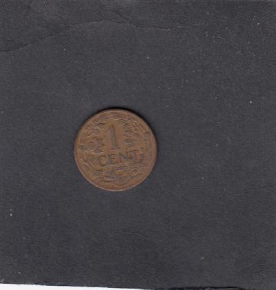 Beschrijving: 1 Cent WILHELMINA 